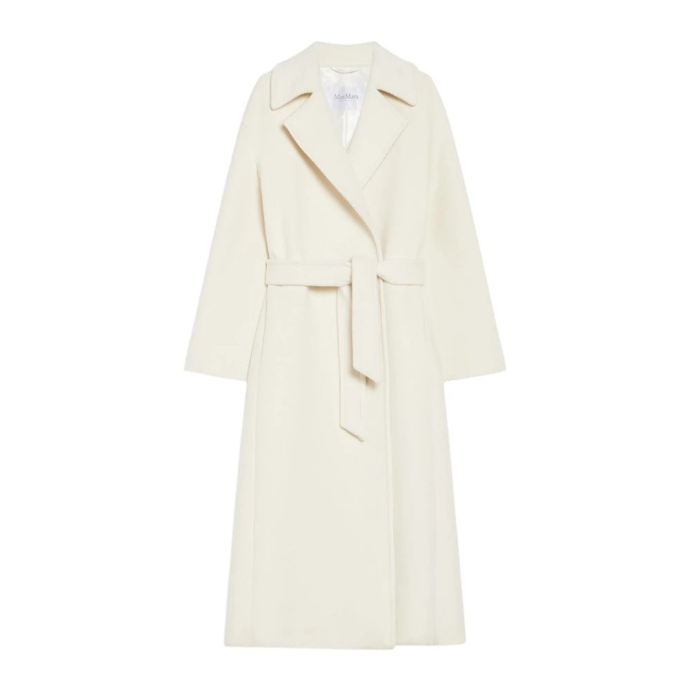 Max Mara Luxe Alpaca Wolblend Jas Beige Dames