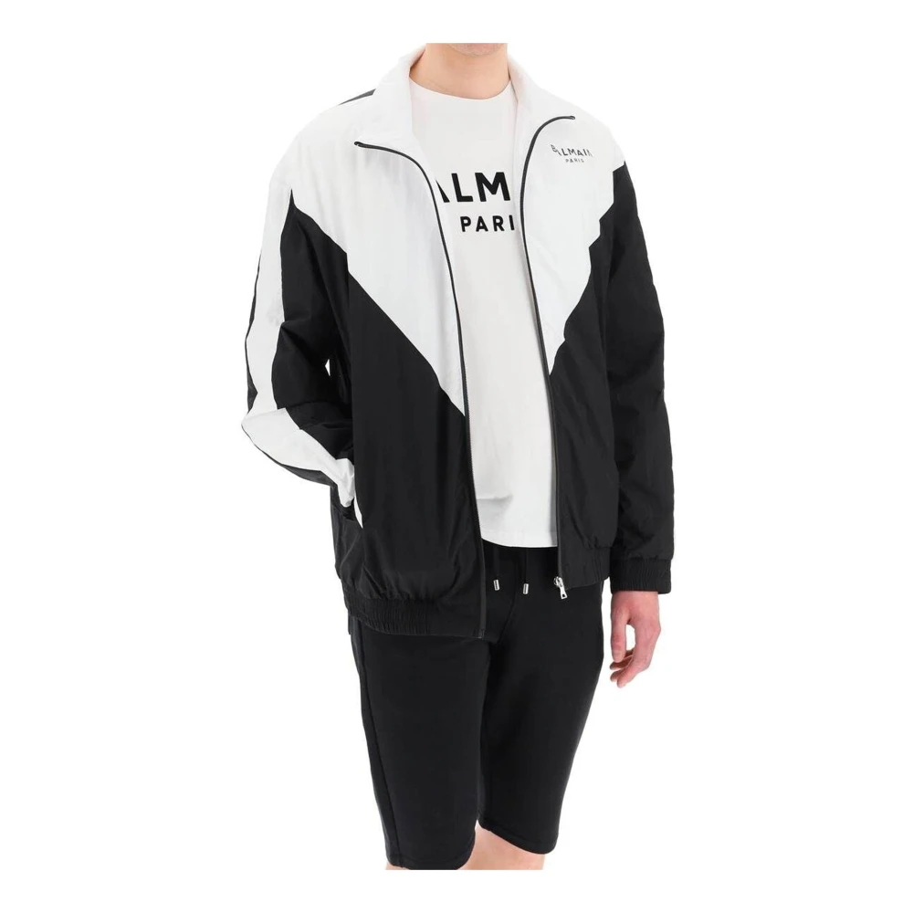 Balmain Logo Windbreaker Jas Mannen Black Heren