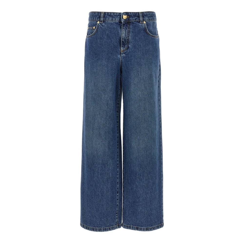 Moschino Women's Blue Straight-Leg Jeans