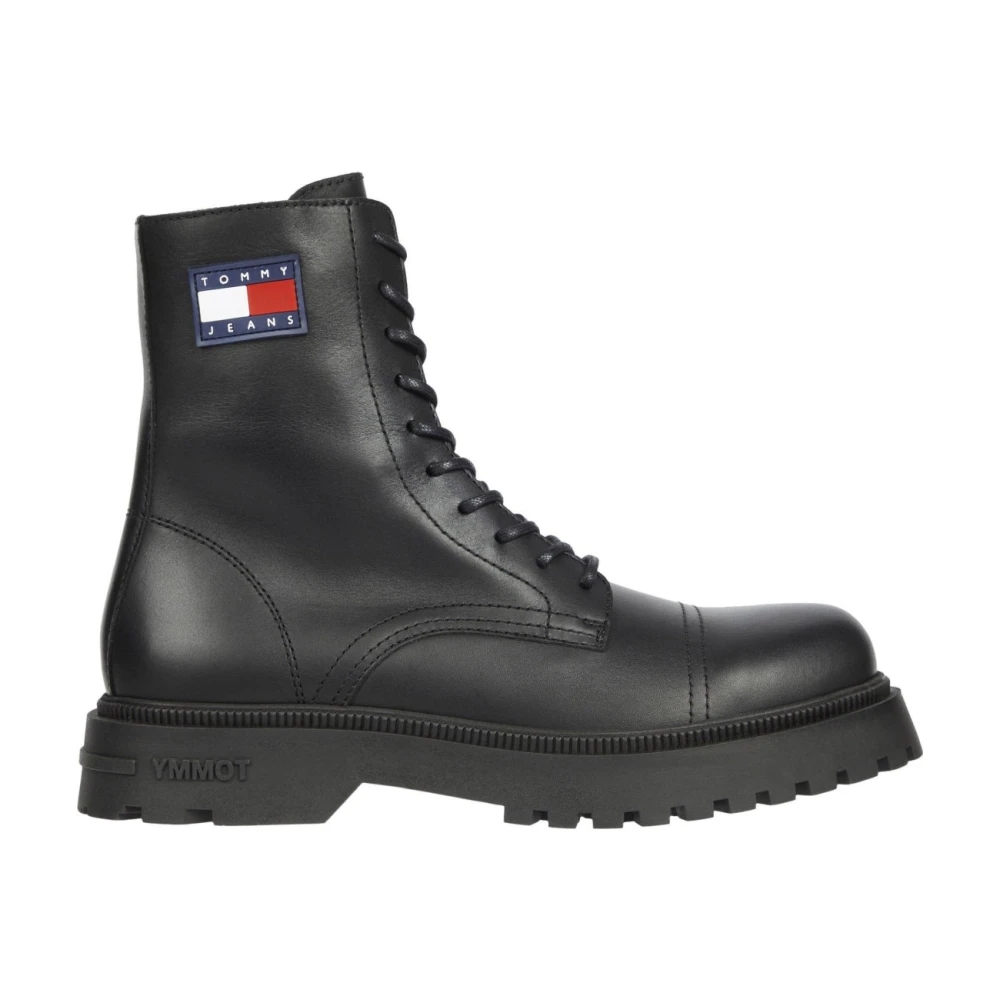Tommy Jeans Men's Black Lace-Up Mid Ankle Boots