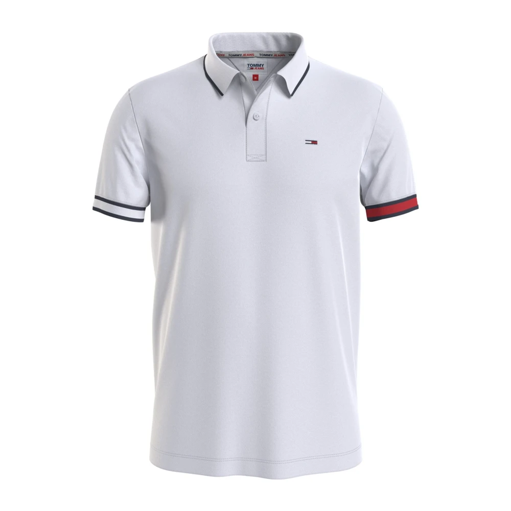Tommy Jeans Men's Red Flag Cotton Polo