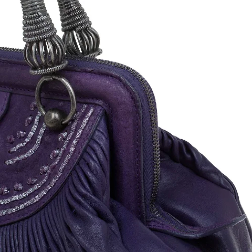 Dior Vintage Pre-owned Leather dior-bags Purple Dames