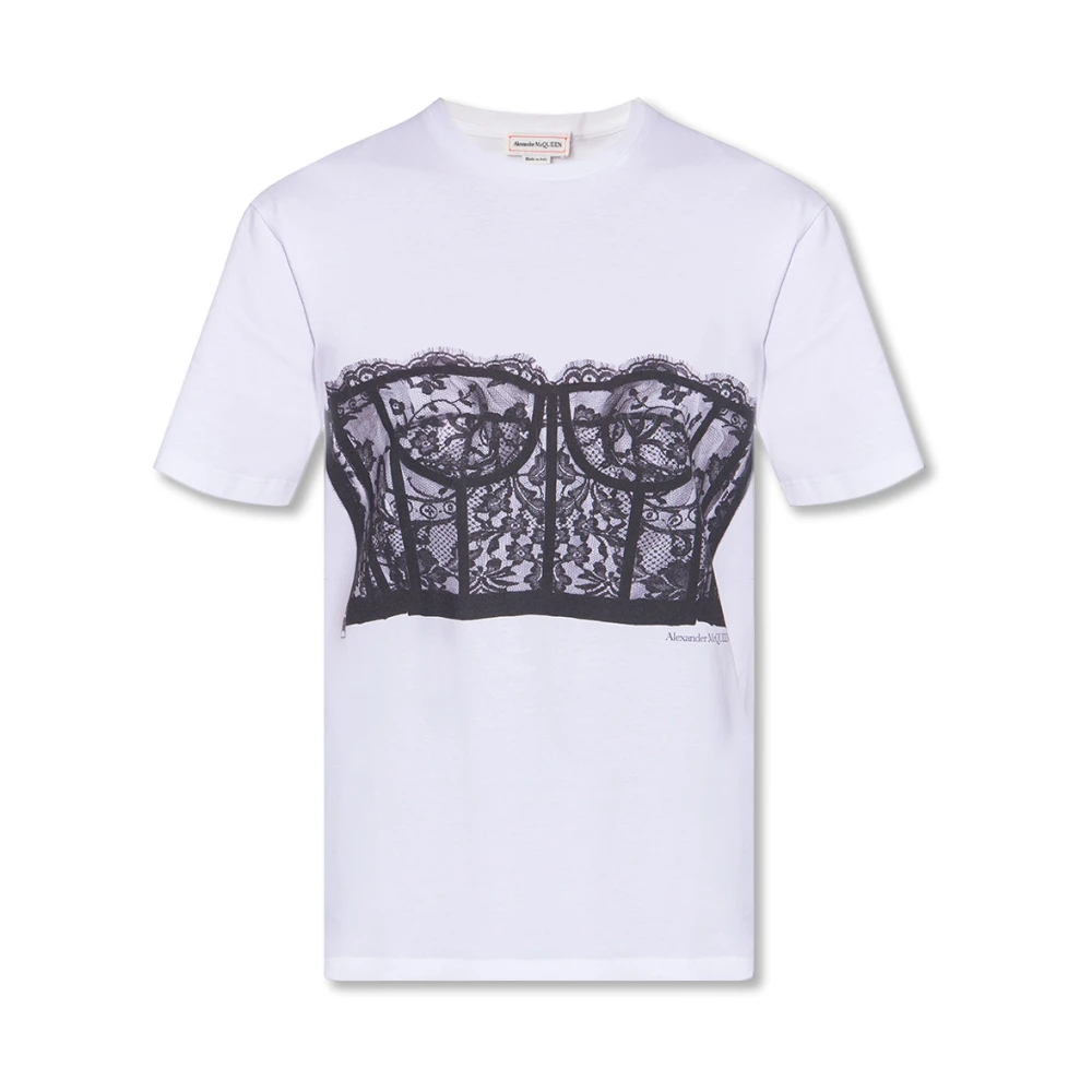 Alexander mcqueen Bedrukt T-shirt White Dames