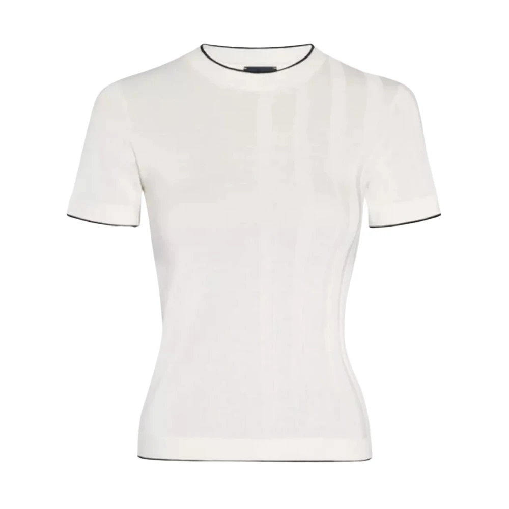 Jacquemus Wit Gebreid T-shirt met 'J' Haak White Dames