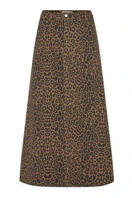 Leopardmönstrad Maxi Kjol