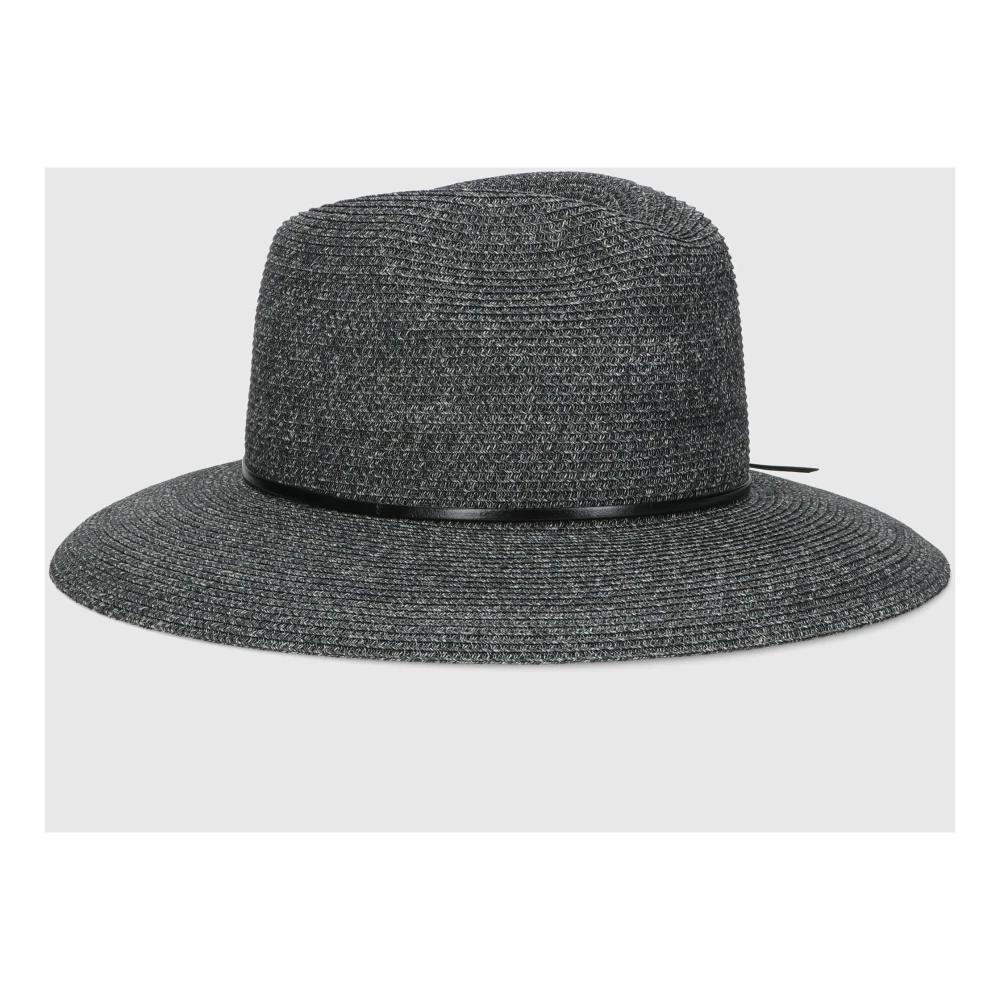 Borsalino Gevlochten Papier Hoed Black Heren