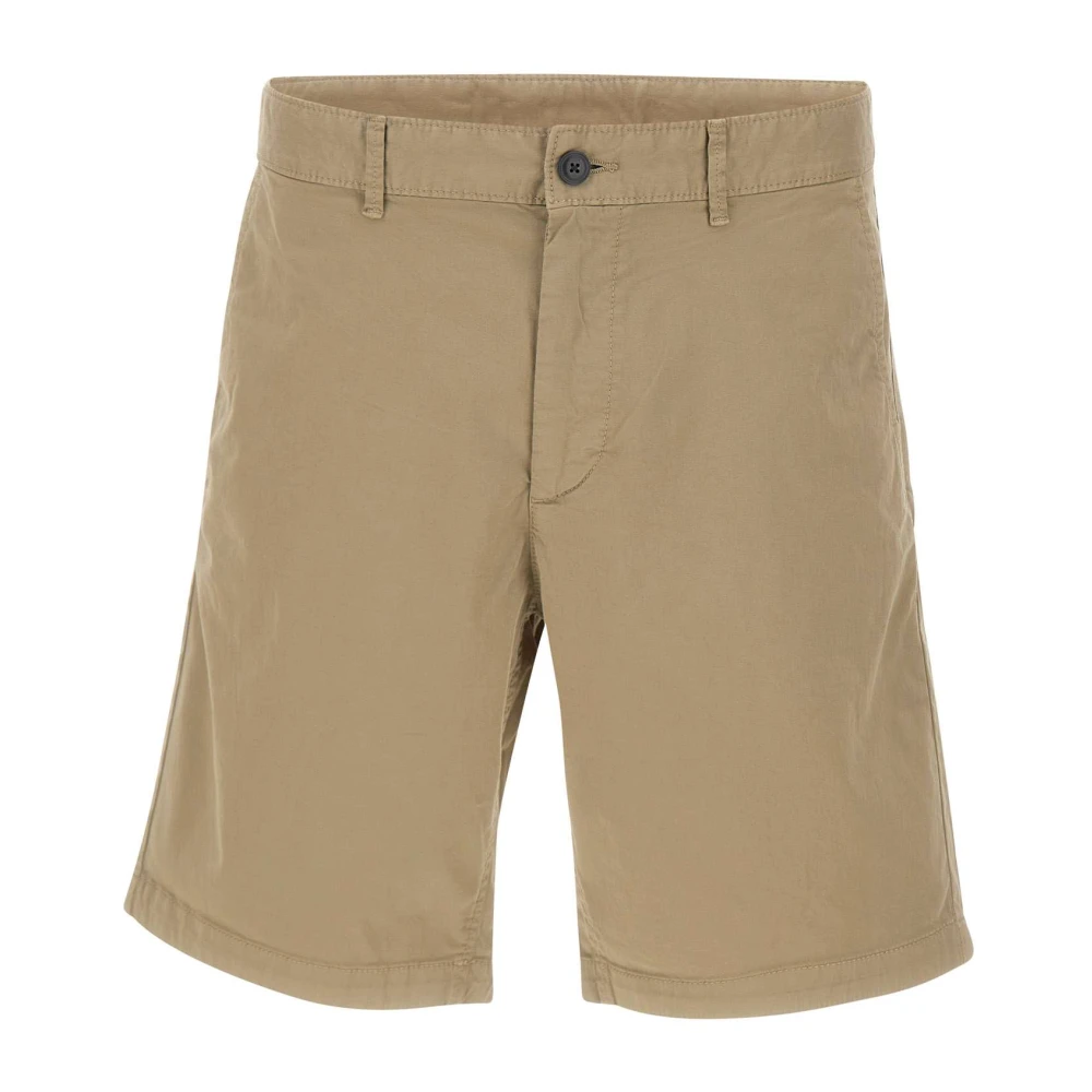 Hugo Men's Beige Slim-Fit Shorts In Stretch-Cotton Twill - Casual Shorts - W34 - Shorts