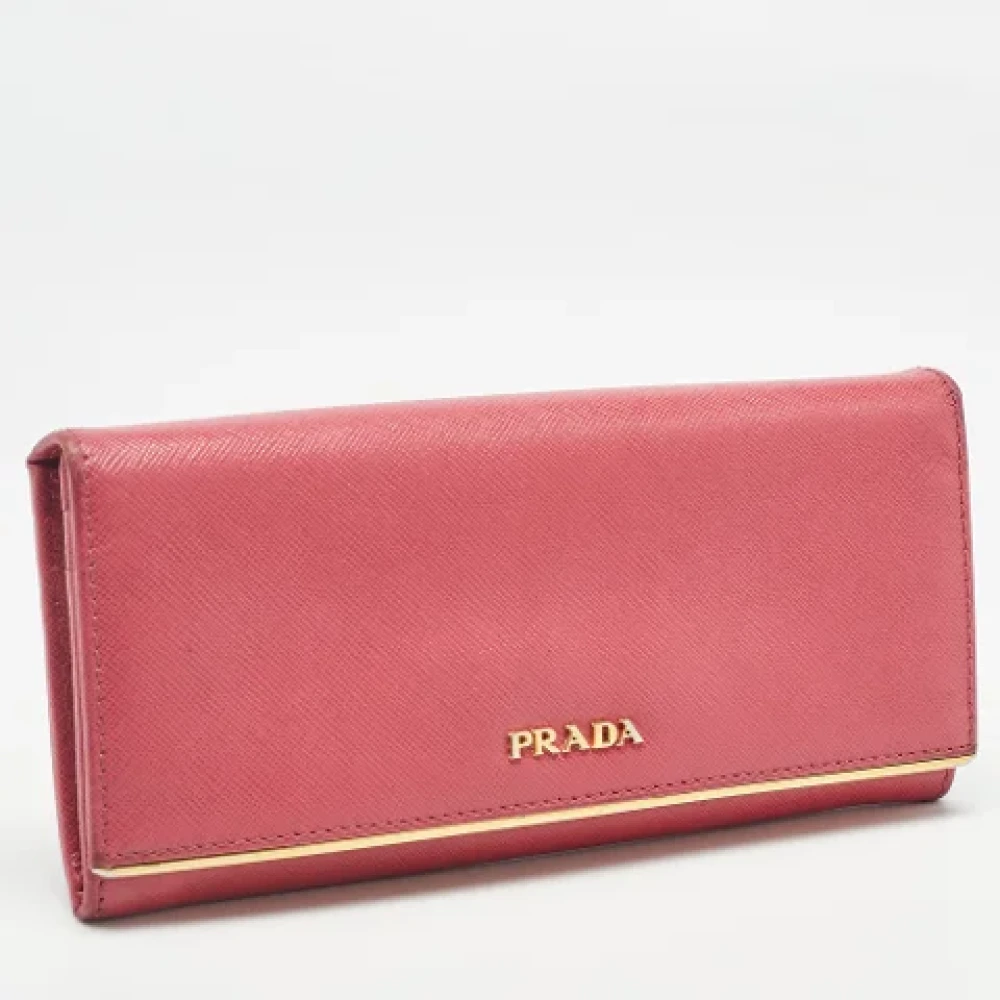 Prada Vintage Pre-owned Leather wallets Pink Dames