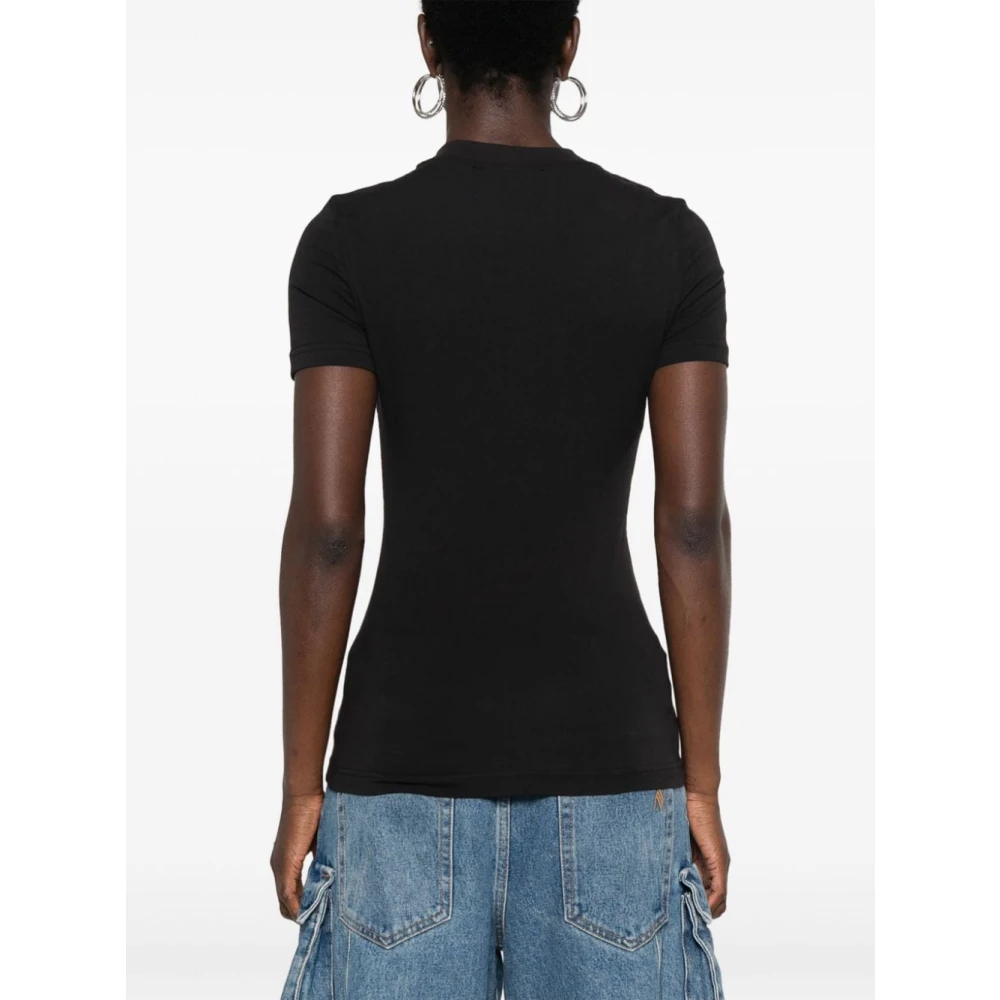 Versace Jeans Couture Zwarte T-shirt voor vrouwen Black Dames