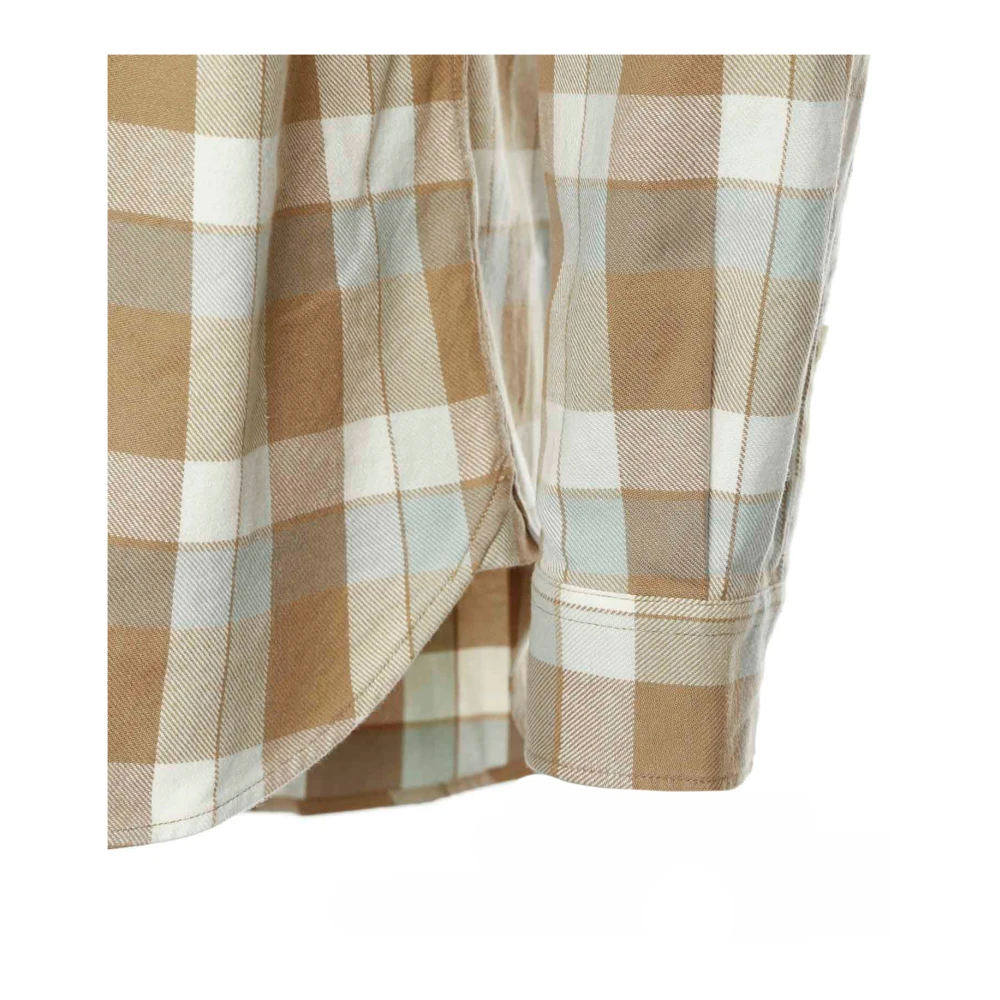 closed Flanellen Overhemd Formeel Relaxte Pasvorm Multicolor Heren