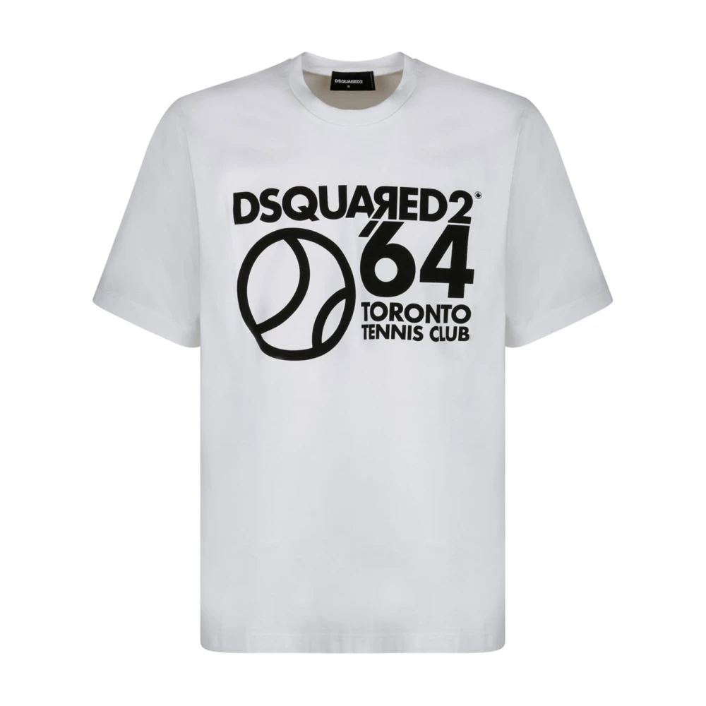 Dsquared2 Men's White Tennis Club T-Shirt Cotton Extra Large