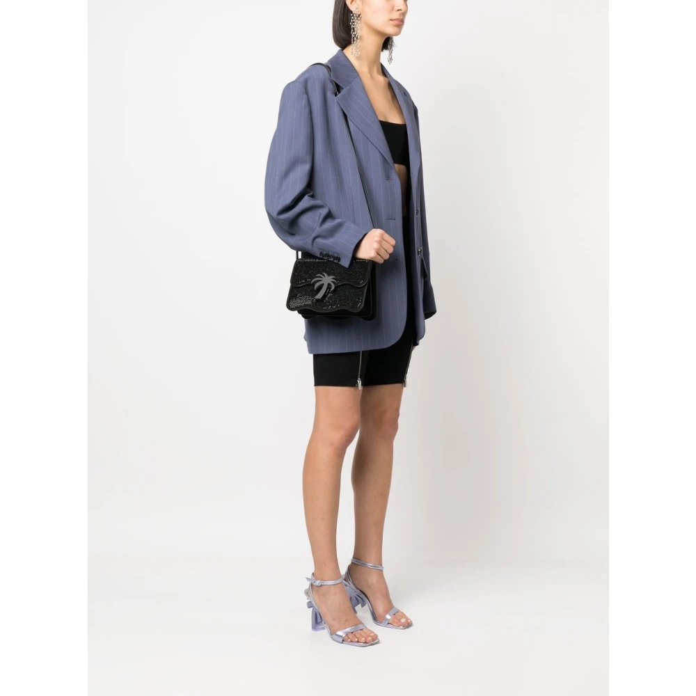 Palm Angels Schoudertas met strass-steentjes Black Dames
