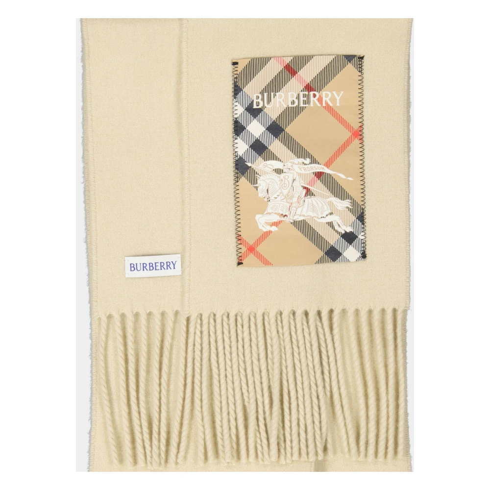 Burberry Kasjmier Fringed Sjaal Lente-Zomer 2025 Beige Unisex