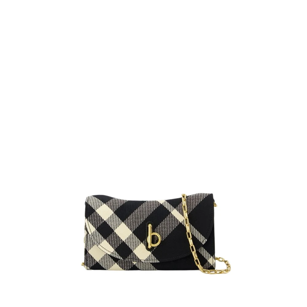 Burberry Zwarte Rocking Horse Portemonnee Op Ketting Black Dames