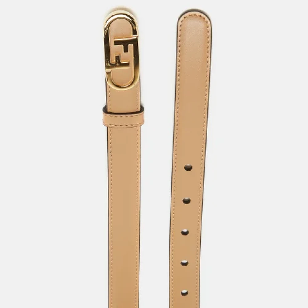 Fendi Vintage Pre-owned Leather belts Beige Dames