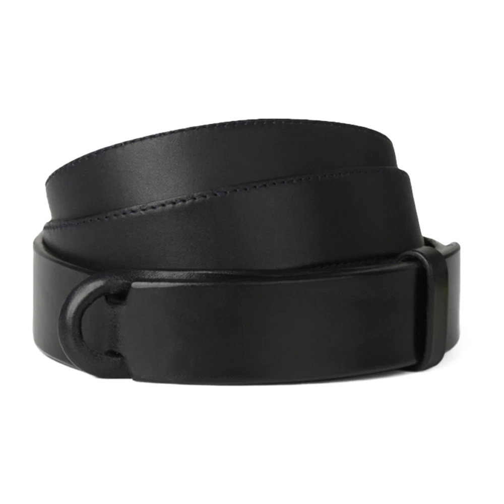 Orciani Blauwe leren riem met schuifring Blue Heren