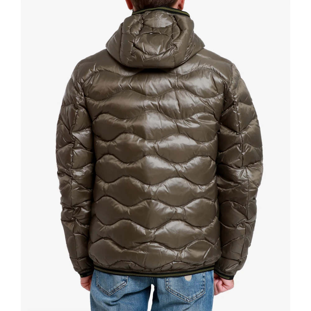 Blauer Technische Stof Hooded Gewatteerde Jas Green Heren