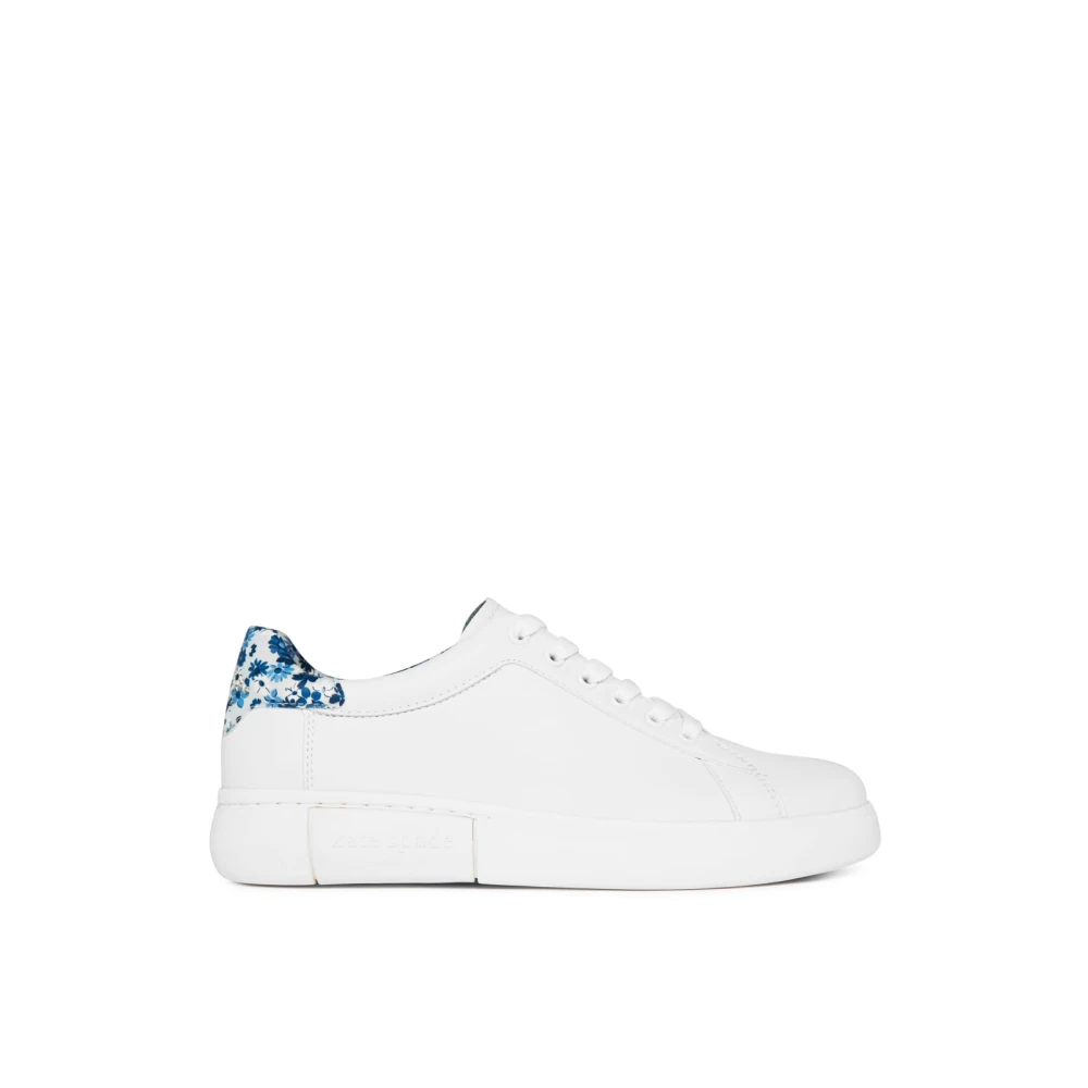 Kate Spade Witte Logo Sneakers Rubberen Zool Leer Dames Schoenen