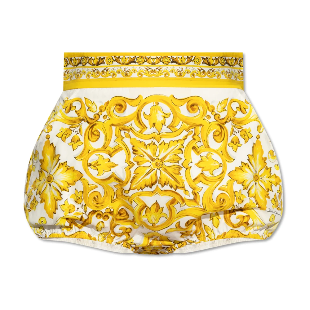 Dolce & Gabbana Shorts met 'Majolica' print Yellow Dames