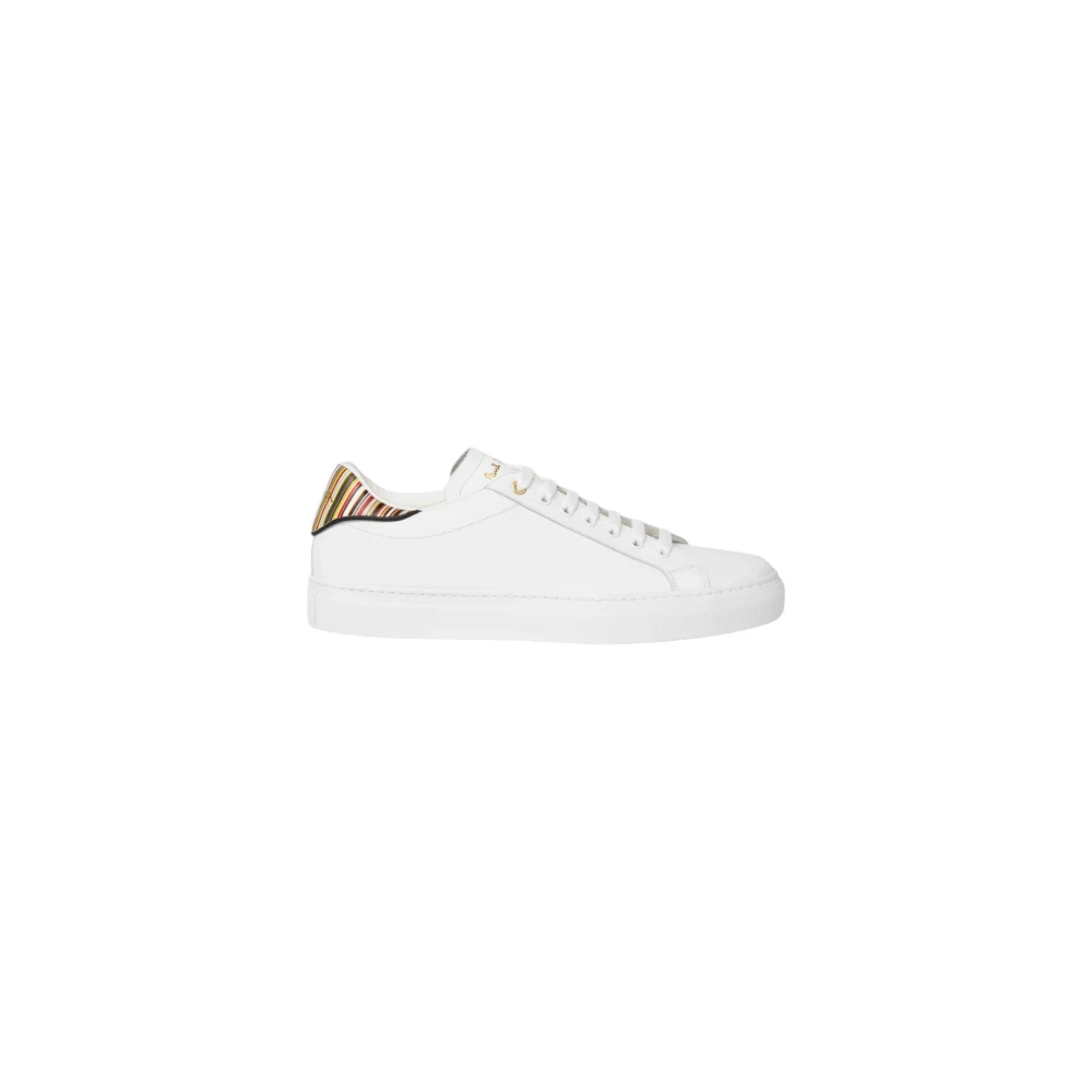 Paul Smith Vita Läder Sneakers med Stripe Paneler White, Herr