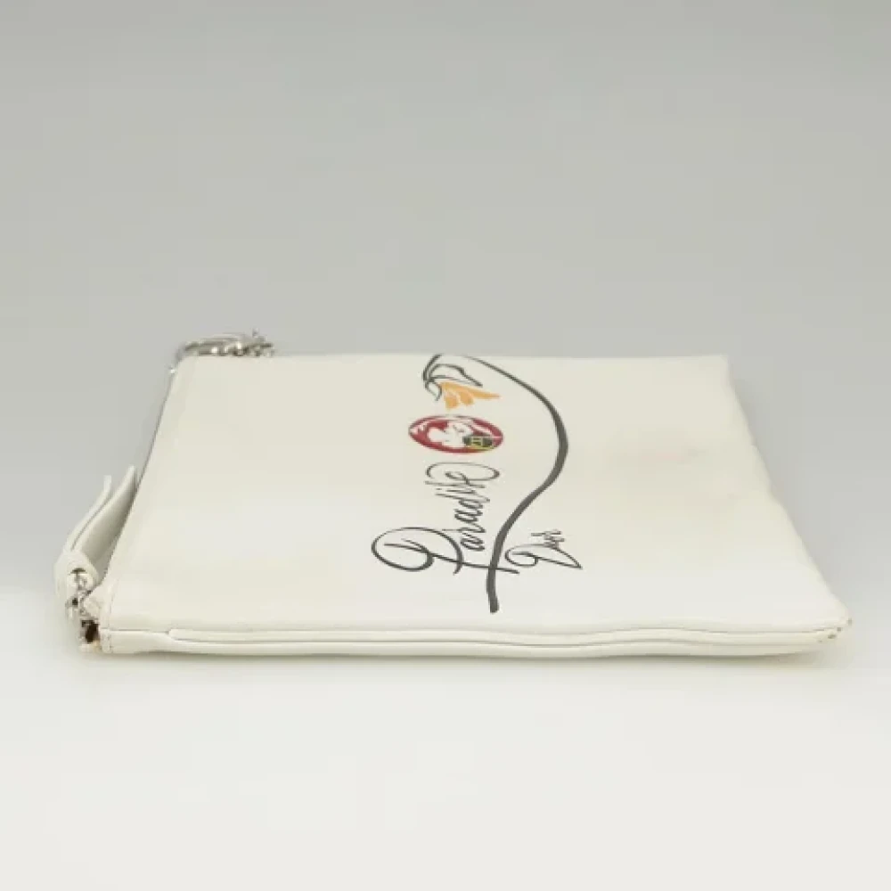 Dior Vintage Pre-owned Leather clutches White Dames