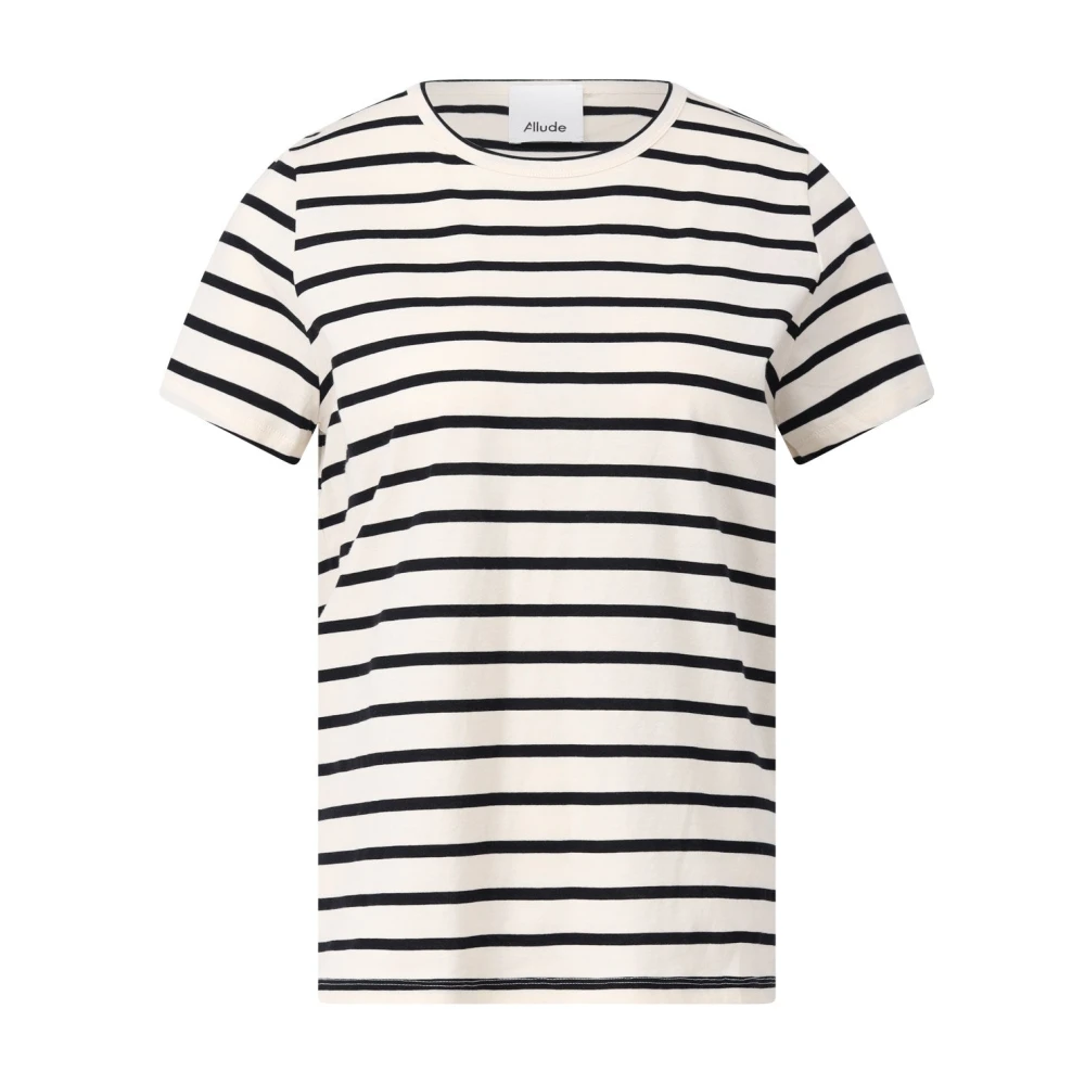 Allude Klassieke gestreepte T-shirt Beige Dames