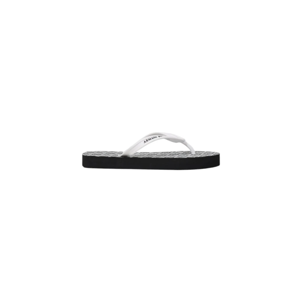 Armani Exchange Women's Black Flip Flops,, Rubber Flip Flops For Size 8 Uk