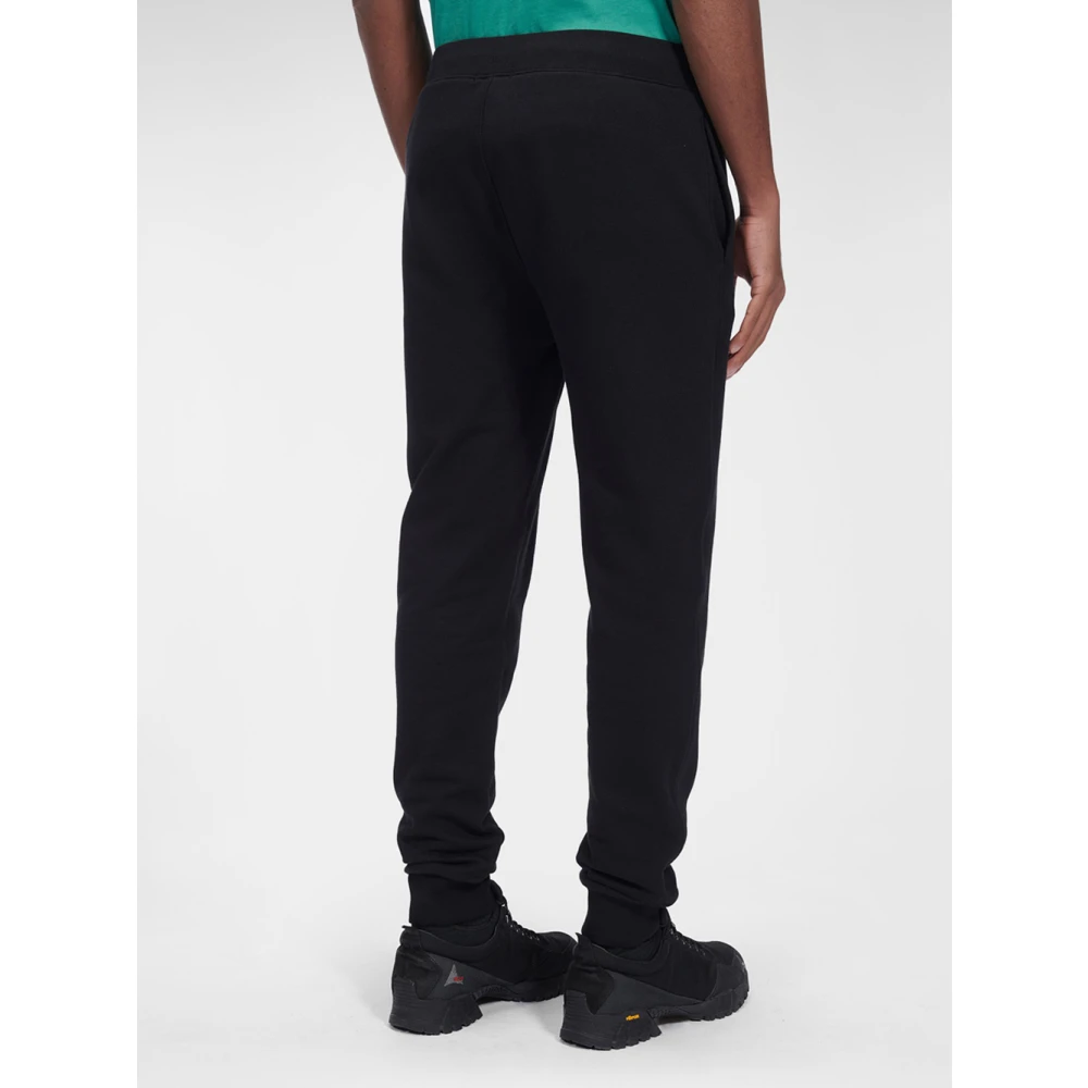 C.P. Company Zwarte Katoenen Sweatpants met Diagonaal Patroon Black Heren
