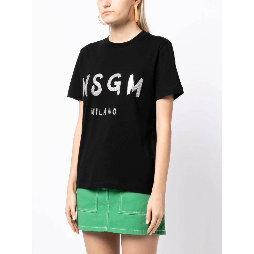 Msgm Katoenen T-shirt Black Dames