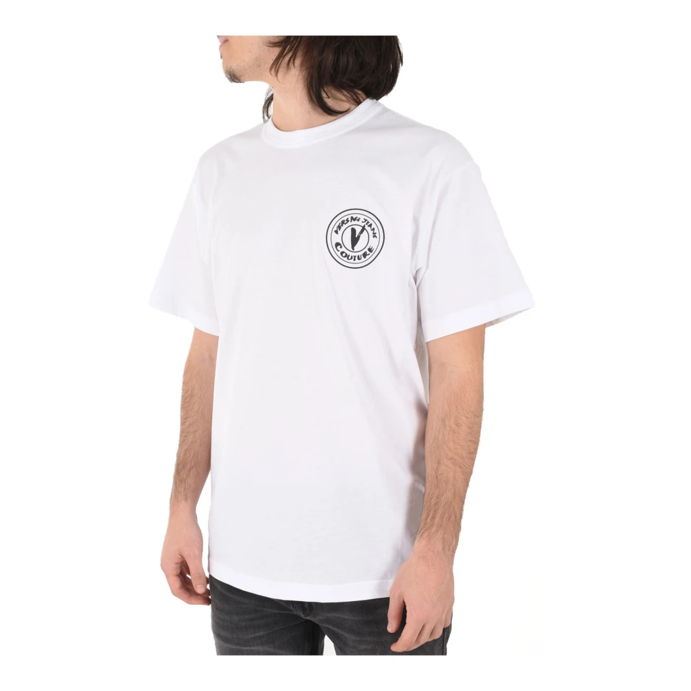 Versace Jeans Couture Korte Mouw Katoen Logo T-Shirt White Heren