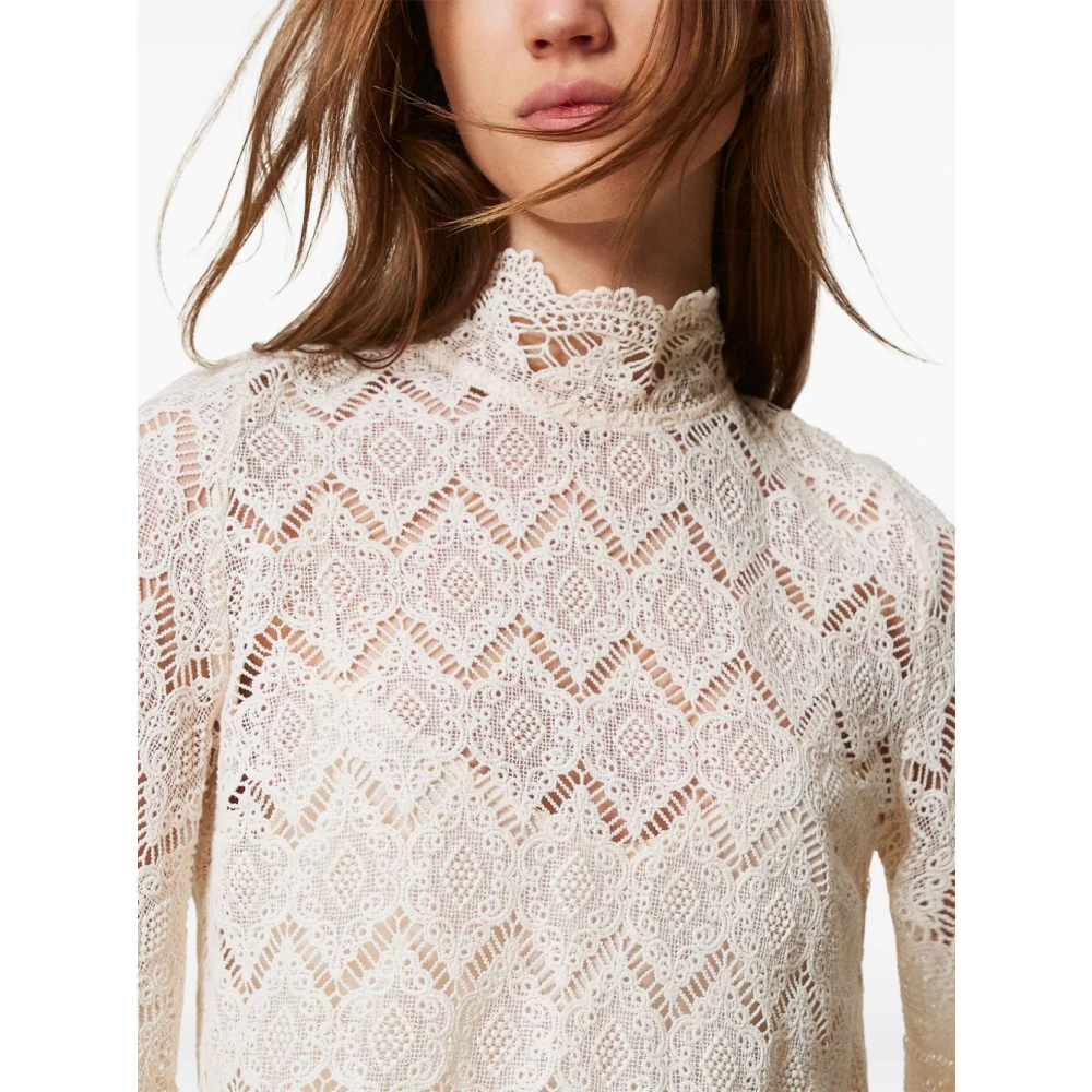Twinset Beige Shirt met Ballonmouwen Beige Dames