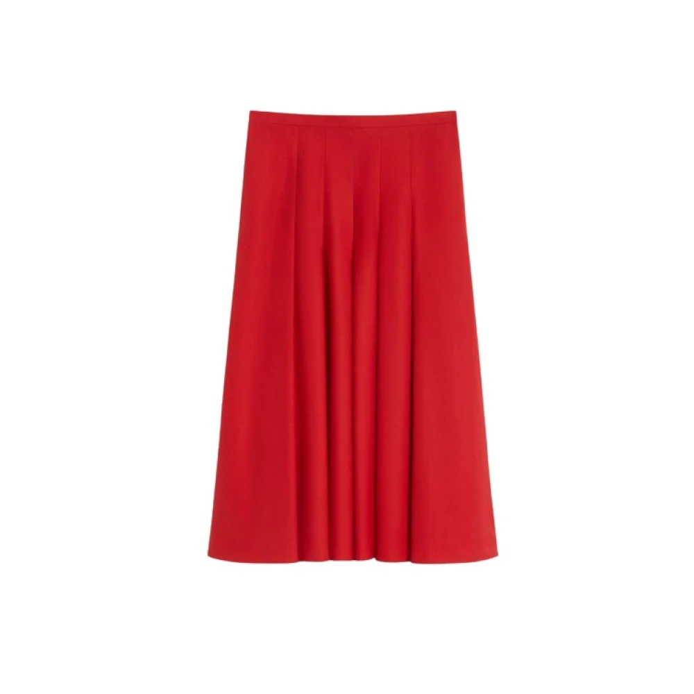 Max Mara Vrouw Rood Rokken Dames, S, Mstvolume Midi Rok