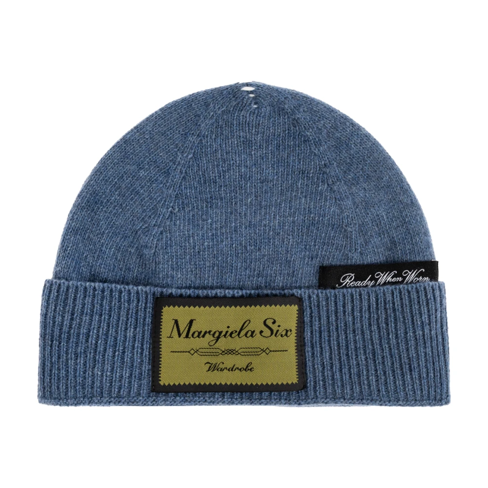 Mm6 Maison Margiela Unisex Blauw Accessoires M, Wol, Pet Met Logo