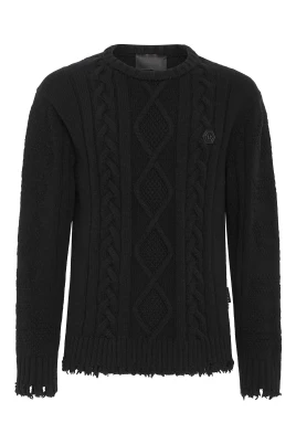 Lambswool Pullover Round Neck LS Skull&Bones