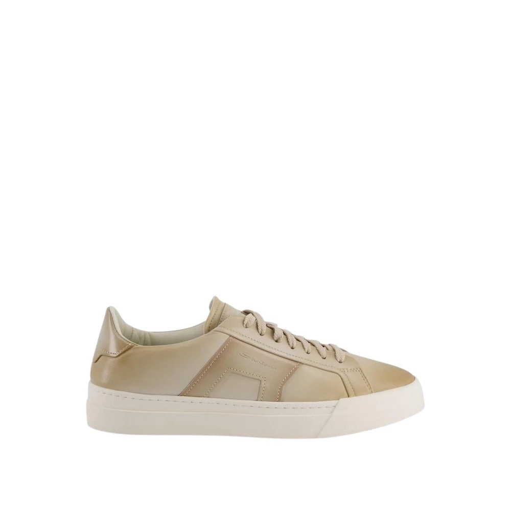Santoni Sneakers met leren panelen Heren Schoenen Beige