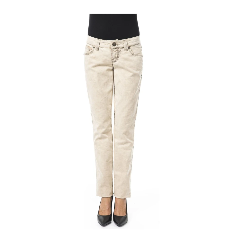 By Byblos Slim Fit Jeans met voor- en achterzakken Beige Dames