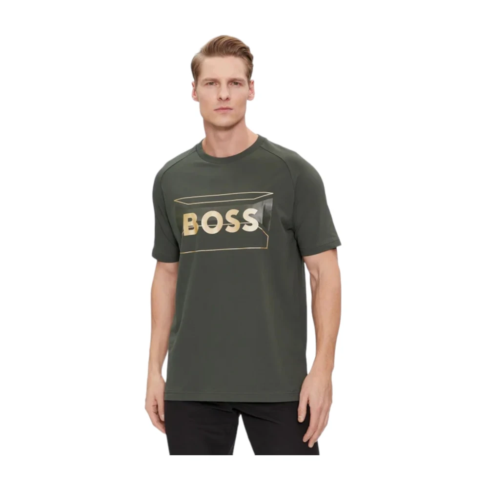 Boss Katoenen T-shirt Green Heren