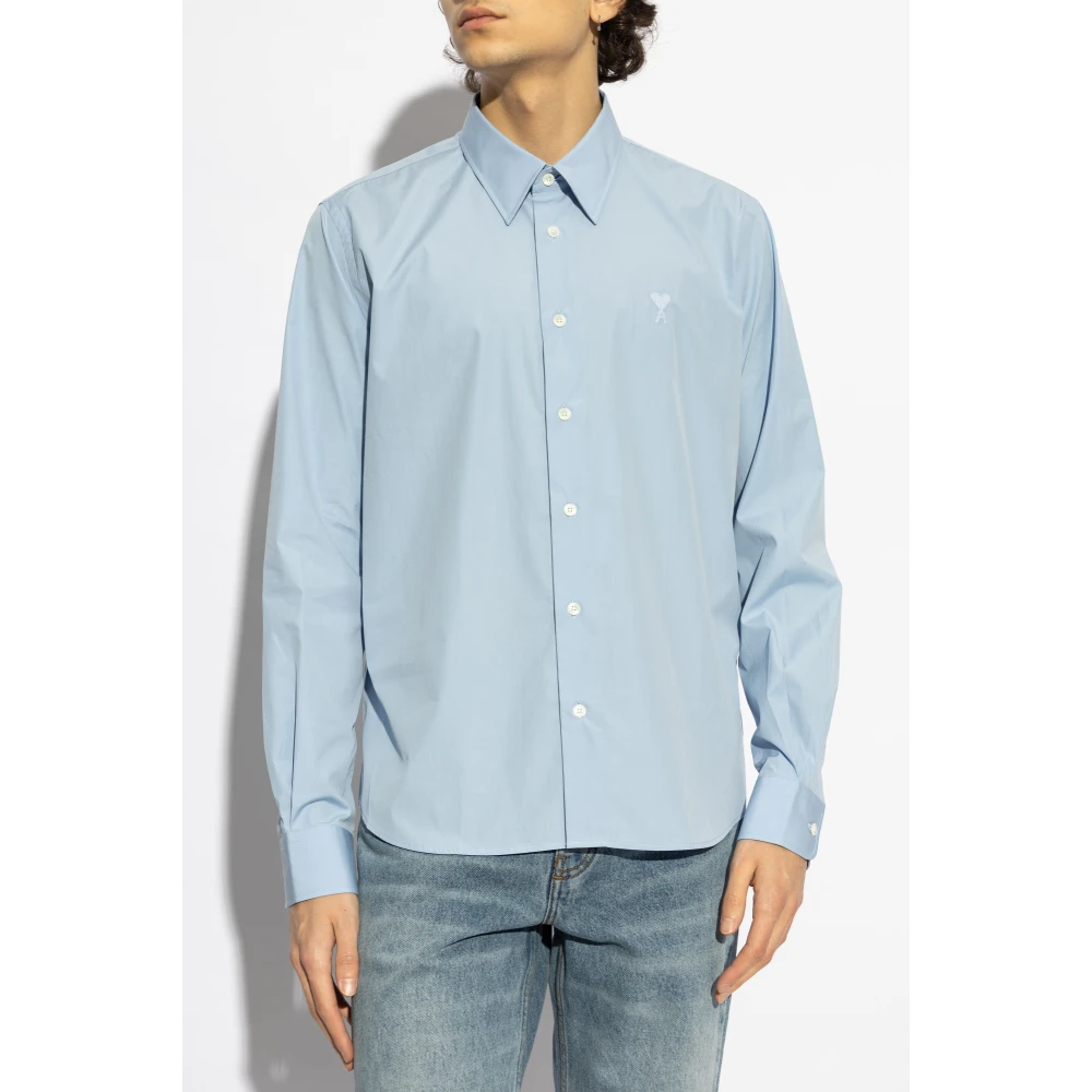 Ami Paris Overhemd met logo Blue Heren