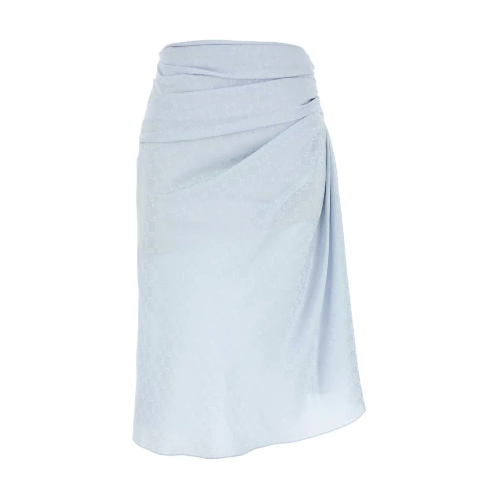 Givenchy Women's Blue Midi Skirts, Xs, Draped Skirt In Monogram 72 Jacquard