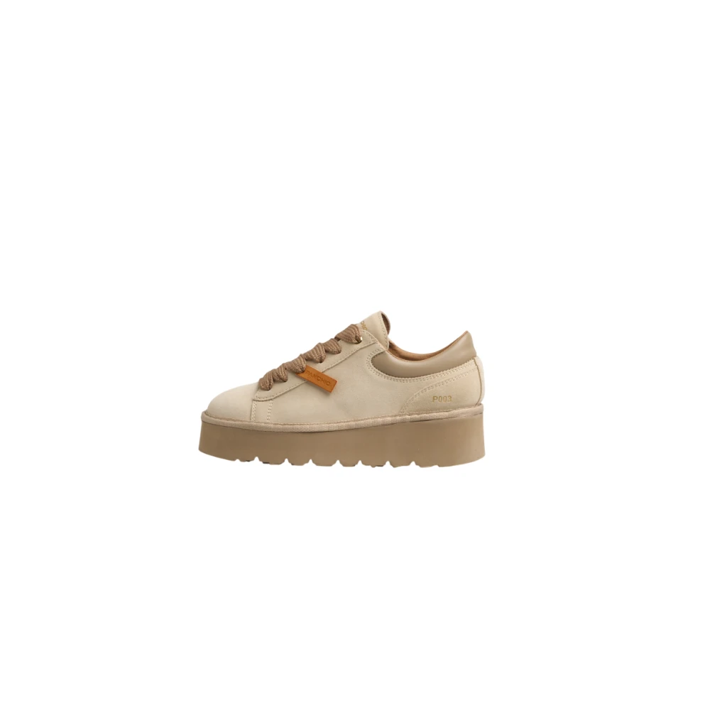 Panchic Leather Sneakers Dames Schoenen Beige