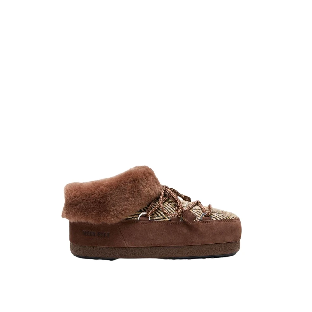 Moon Boot Women's Brown Evx Chalet Faux Fur Mules