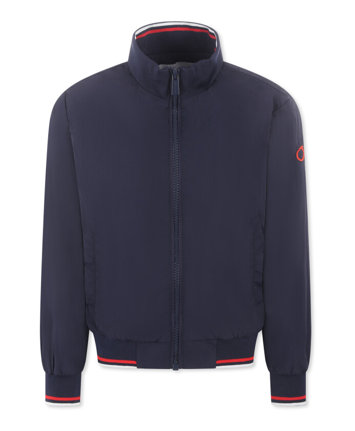 veste-coupe-vent-bleue-avec-logo-brode
