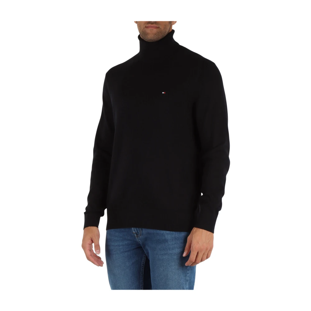 Tommy Hilfiger Pima katoen en kasjmier coltrui Black Heren