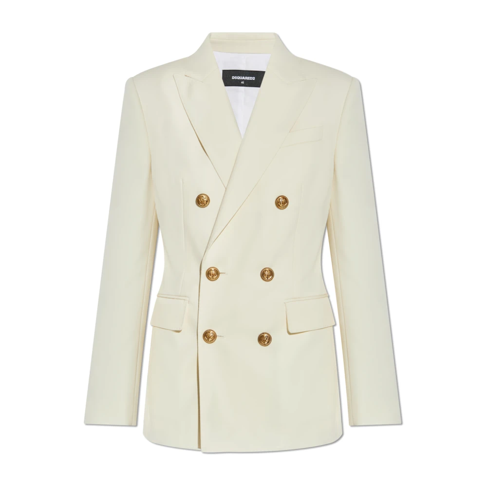 Dsquared2 Vrouw Beige Jassen Dames, M, Wol, Wollen Blazer