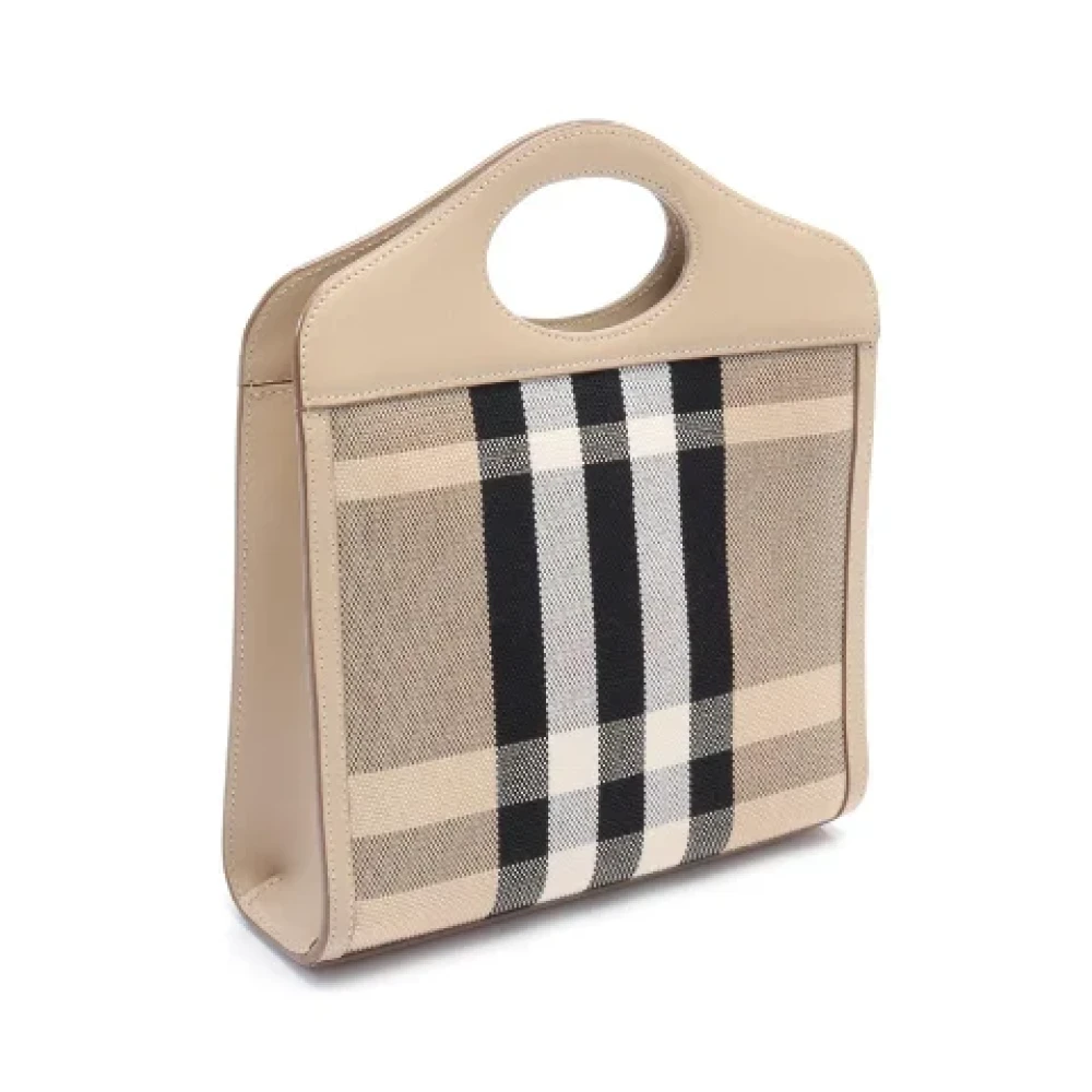 Burberry Vintage Pre-owned Canvas handbags Beige Dames