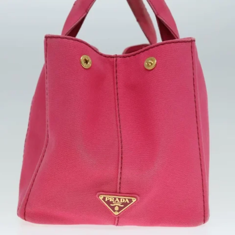 Prada Vintage Pre-owned Canvas handbags Pink Dames