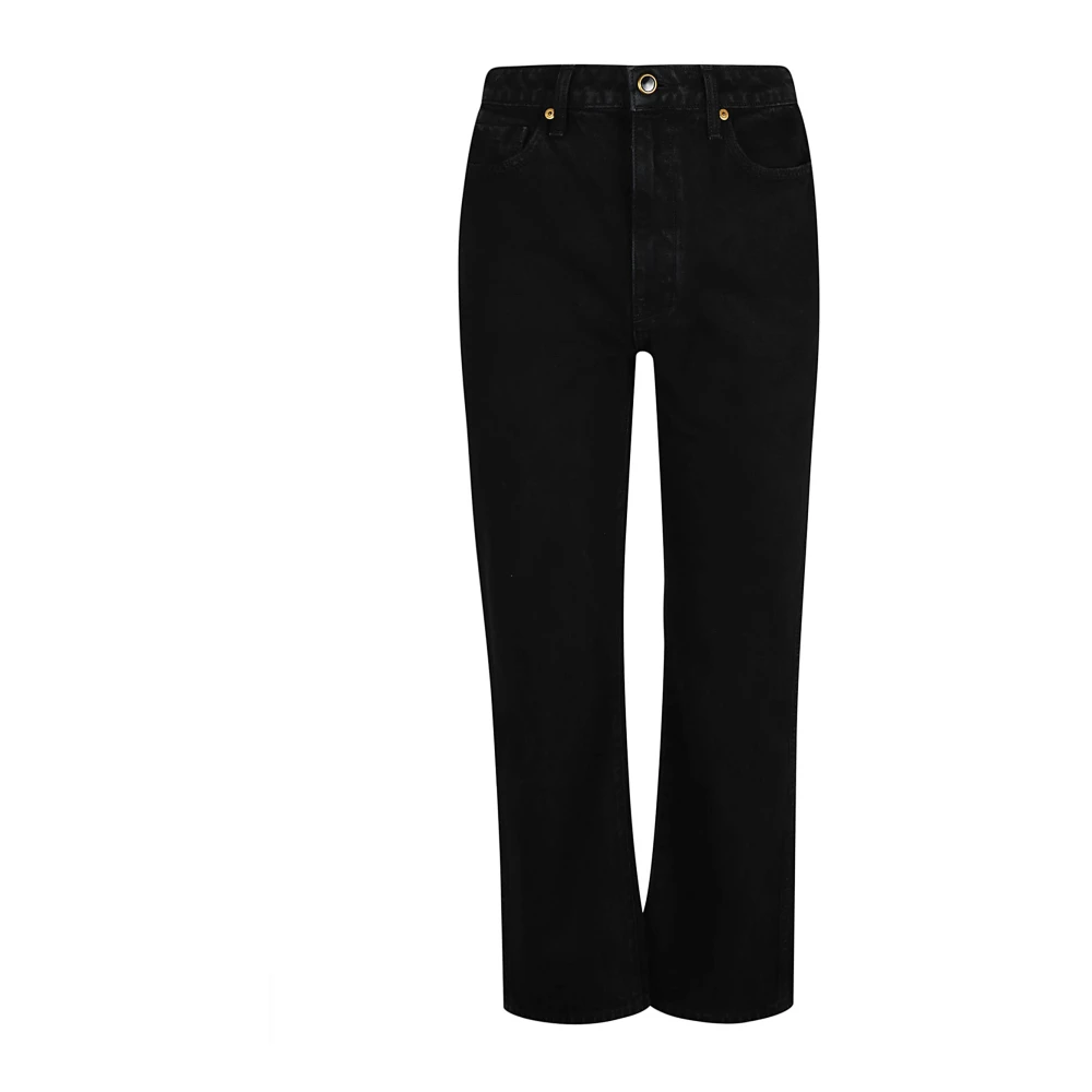 Khaite Hoge Taille Zwarte Denim Jeans Black Dames