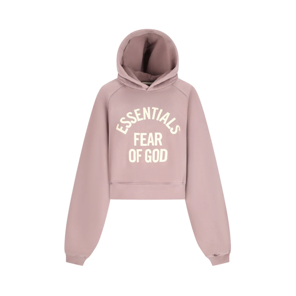 Fear Of God Purple Hoodies, Female, Xs, Campus 90S Cropped Raglan Hoodie