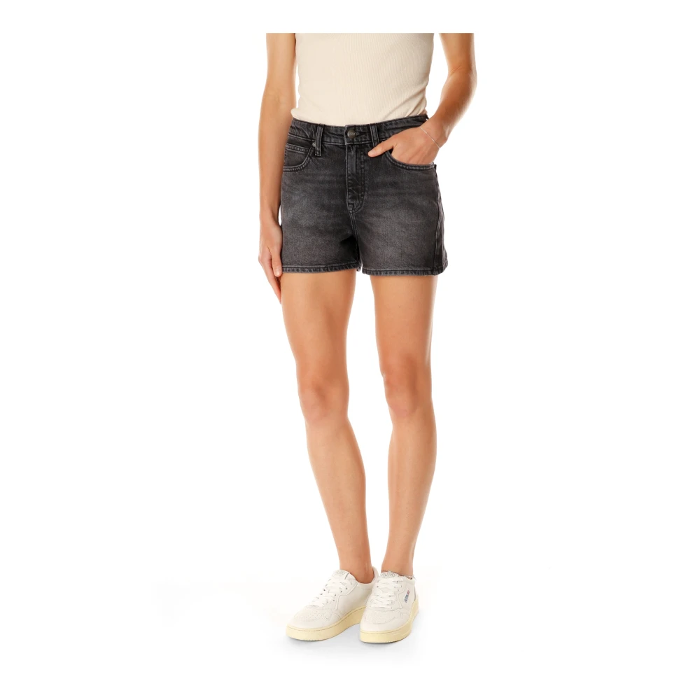 Lee Hoge Taille Denim Shorts Gray Dames