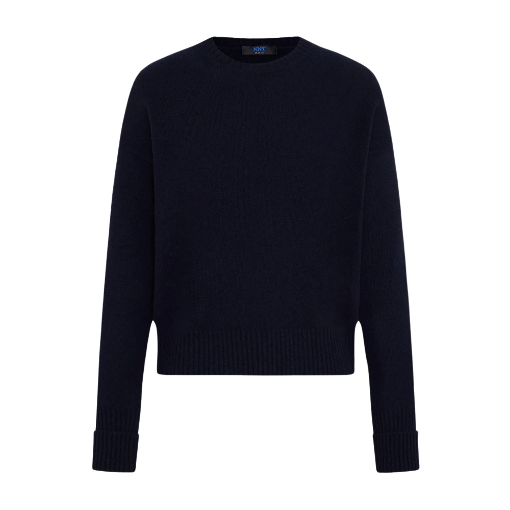 Kiton Casual Wool Top met Maxi Lettering Blue Heren